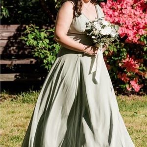 Dusty Sage Dress - David’s Bridal F19831
